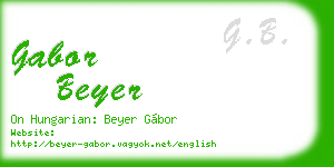 gabor beyer business card